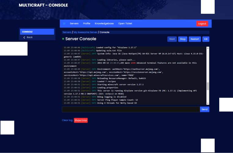 Custom TCAdmin Console